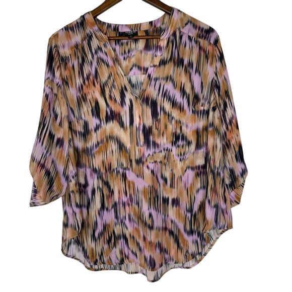 torrid Tops - Torrid Abstract Print V‑Neck Blouse Size 0X Relaxed Fit Boho Chic Top